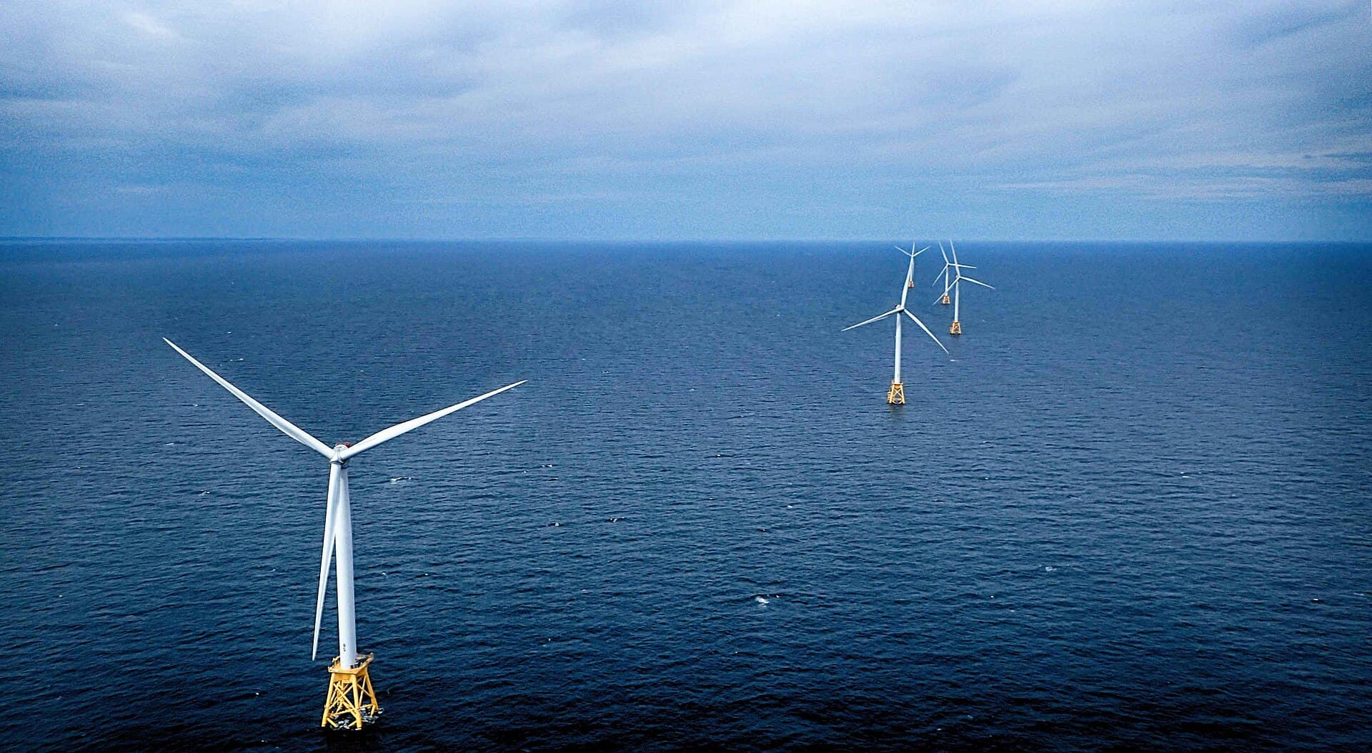 Offshore wind turbines seen from the water
